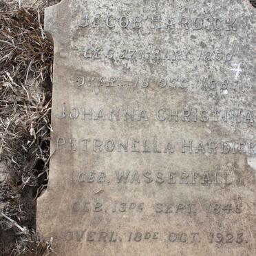 HARDICK Johan Jacob 1850-1887 &amp; Johanna Christina Petronella WASSERFALL 1846-1923