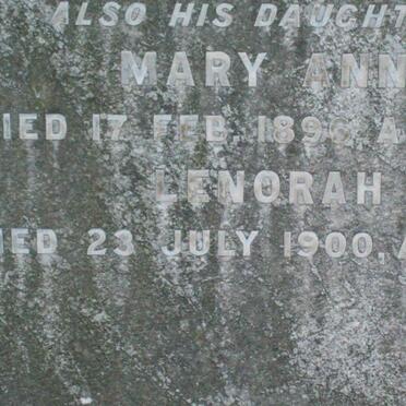 HALL Ellen -1895 :: HALL Mary Ann -1896 :: HALL Lenorah -1900 