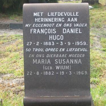 HUGO Francois Daniel 1883-1959 &amp; Maria Susanna WIUM 1882-1969
