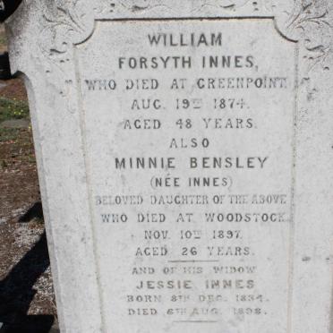 INNES William Forsyth -1874 &amp; Jessie 1834-1898 :: BENSLEY Minnie nee INNES -1897