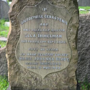 IMMELMAN Ella -1925 :: BEDDY Maria Johanna nee IMMELMAN -1942
