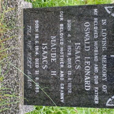 ISAACS Oswald Leonard 1928-1978 &amp; Maude H. 1914-1989