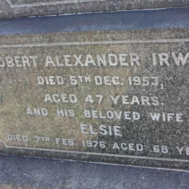 IRWIN Robert Alexander -1953 &amp; Elsie -1976