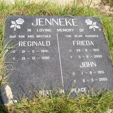 JENNEKE John 1915-2005 &amp; Frieda 1913-2000 :: JENNEKE Reginald 1941-1990