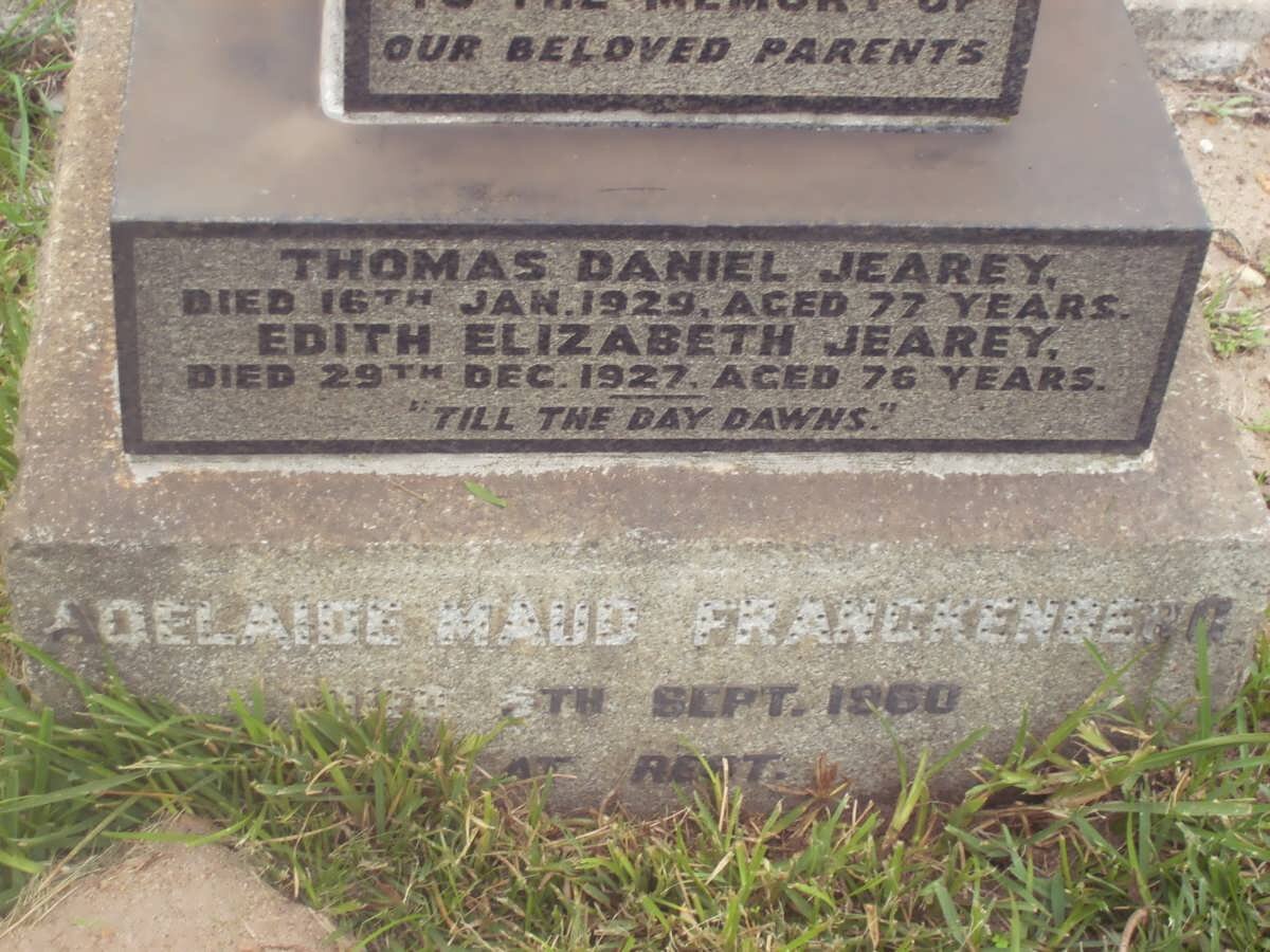 JEAREY Thomas Daniel -1929 &amp; Edith Elizabeth -1927