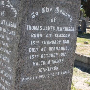 JENKINSON Thomas James 1881-1917 :: JENKINSON Malcolm Thomas 1913-1993