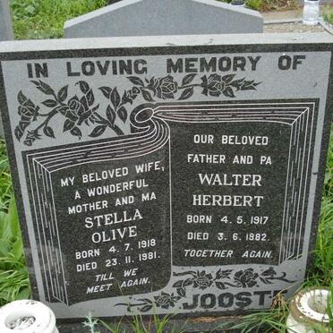 JOOSTE Walter Herbert 1917-1982 &amp; Stella Olive 1918-1981