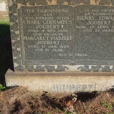 JOUBERT Charl Gerhardus  -1938 &amp; Margaret Isabelle  -1950 :: JOUBERT Henry Edward  -1937