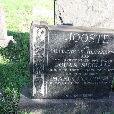 JOOSTE Johan Nicolaas 1885-1951 &amp; Maria Gloudina 1892-1972