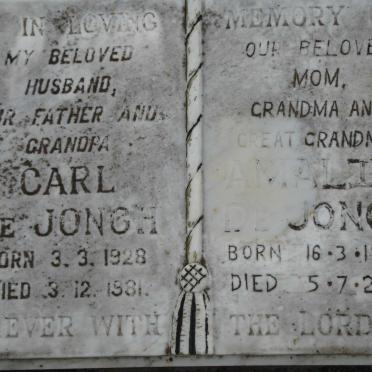 JONGH Carl, de 1928-1981 &amp; Amalia 1930-2002