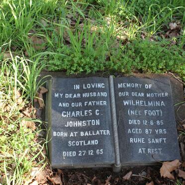 JOHNSTON Charles C. -1965 &amp; Wilhelmina FOOT -1985