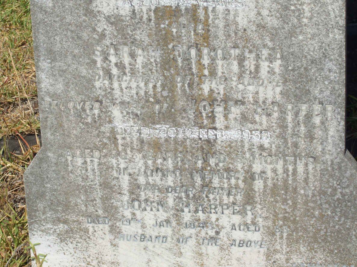 JOHNSON John Robert -1910 :: HARPER John -1943 &amp; Sarah Dorothea 19??