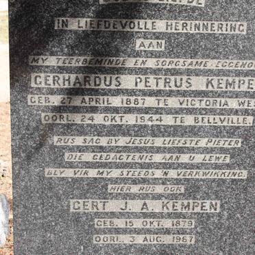 KEMPEN Gert J.A. 1879-1967 :: KEMPEN Gerhardus Petrus 1887-1944