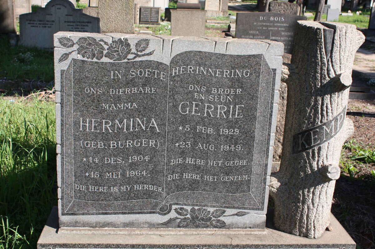 KEMP Hermina nee BURGER 1904-1964 :: KEMP Gerrie 1929-1949
