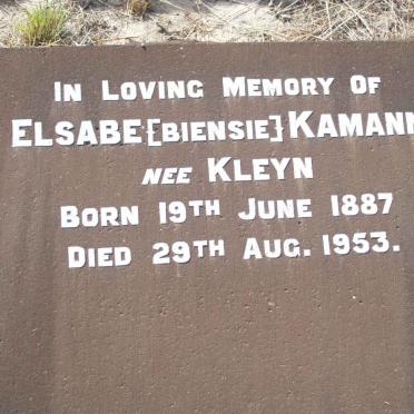 KAMANN Elsabe nee KLEYN 1887-1953