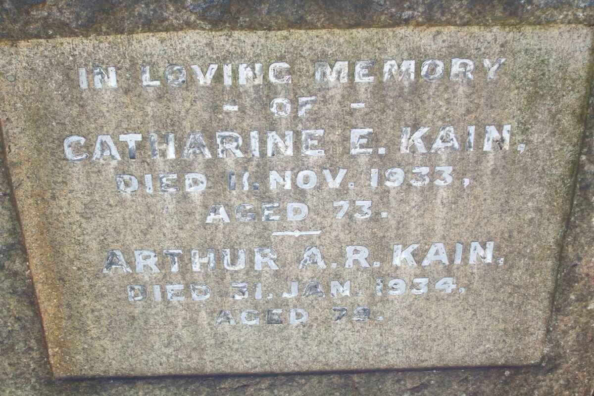 KAIN Arthur A.R. -1934 &amp; Catherine E. -1933