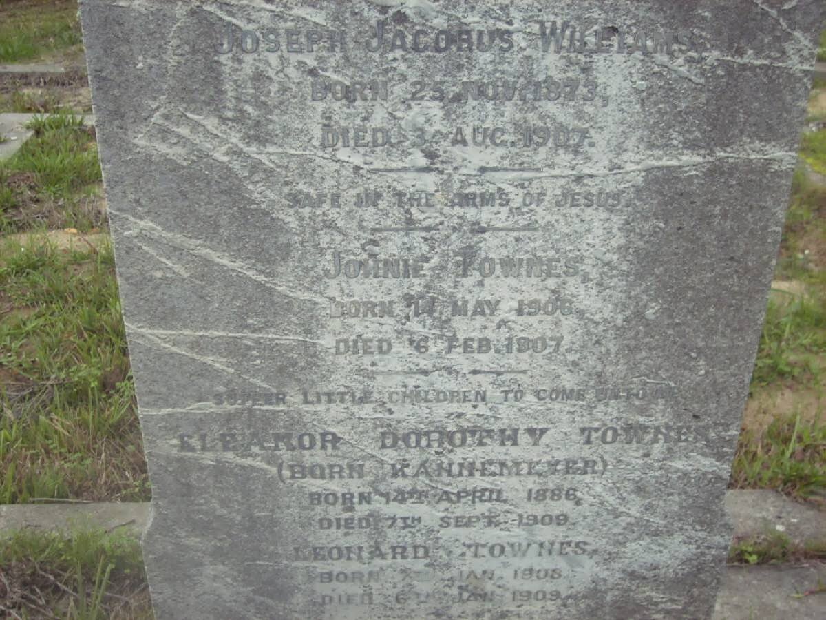WILLIAMS Joseph Jacobus 1873-1907 :: FOWLES Johnnie 1906-1907