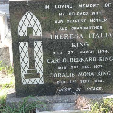 KING Theresa Italia -1974 :: KING Carlo Bernard -1977 :: KING Coralie Mona -1988