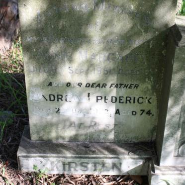 KIRSTEN Andrew Frederick -19?? &amp; Annie Margaret -1951