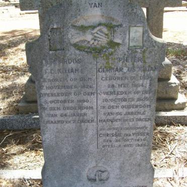 KILIAN Gerhardus F.C. 1826-1890 :: KILLIAN Pieter Gerhardus 1854-1909 :: VISSER Chrissie 1836-1925