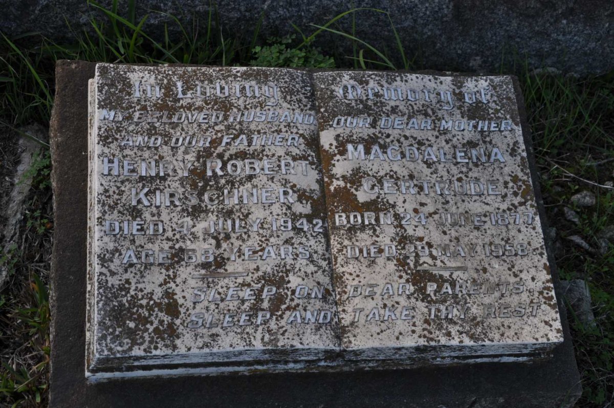 KIRSCHNER Henry Robert -1942 &amp; Magdalena Gertrude 1877-1958