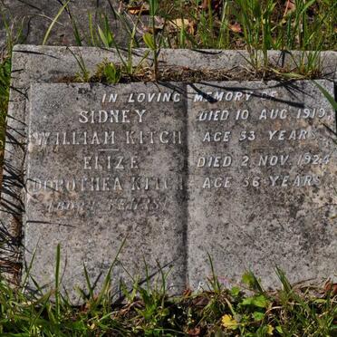 KITCH Sidney William -1919 &amp; Elize Dorothea FEHRS -1924