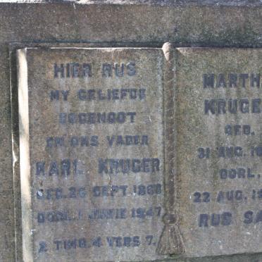 KRUGER Karl 1868-1947 &amp; Martha 1870-1967