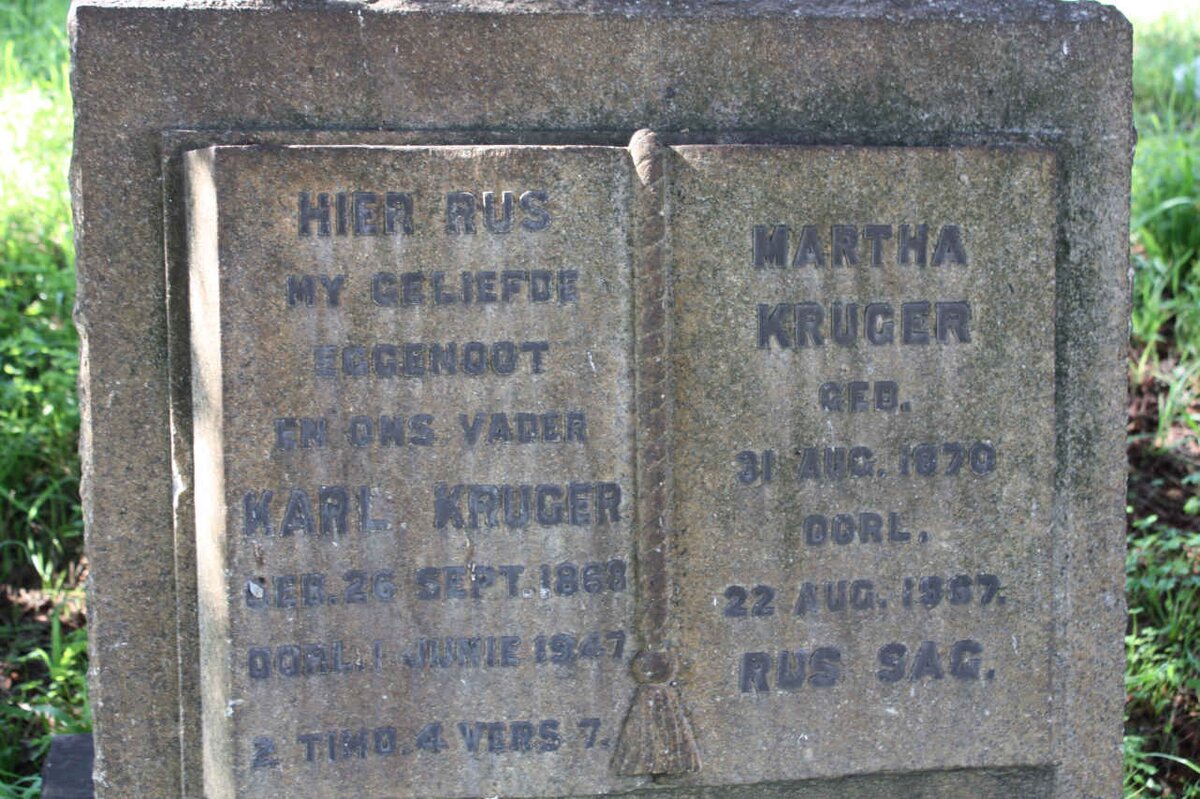 KRUGER Karl 1868-1947 &amp; Martha 1870-1967