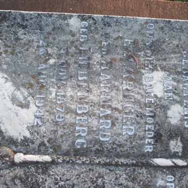 KRUGER E.H. widow BARNARD nee LIEBENBERG 1879-1942