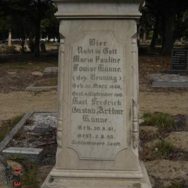 KÜNNE Karl Fredrich Gustav Arthur 1851-1950 &amp; Maria Pauline Louise HENNING 1866-1910