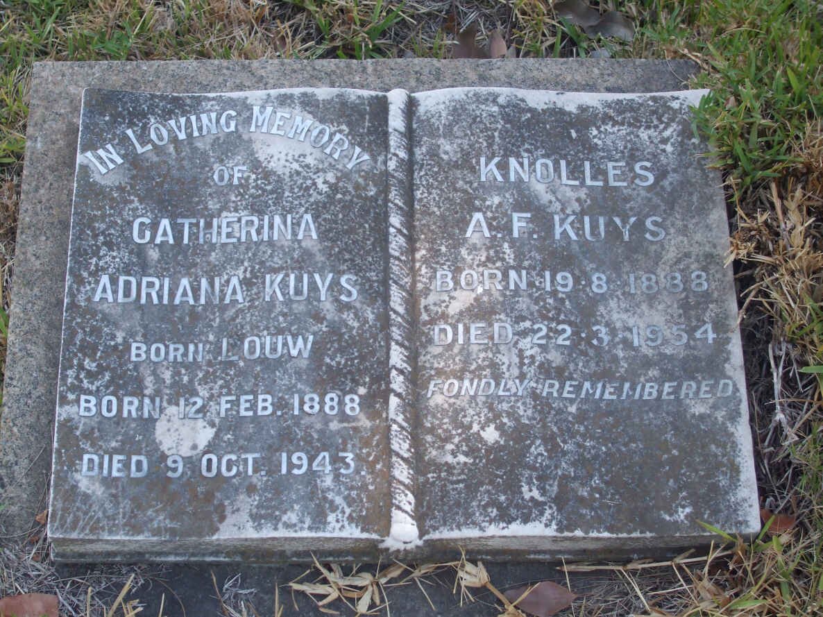 KUYS Knolles A.F. 1888-1954 &amp; Catherina Adriana LOUW 1888-1943