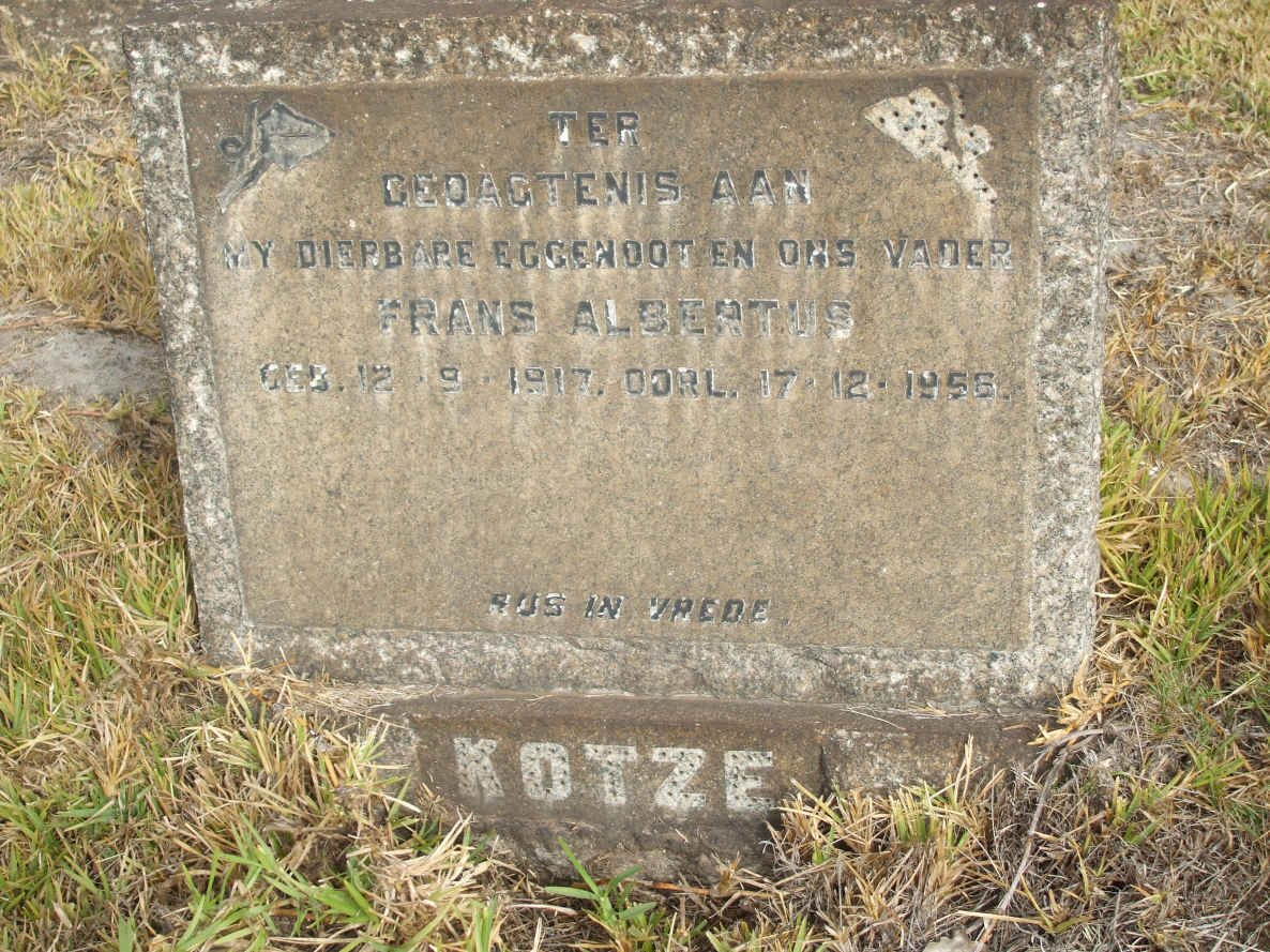 KOTZE Frans Albertus 1917-1956