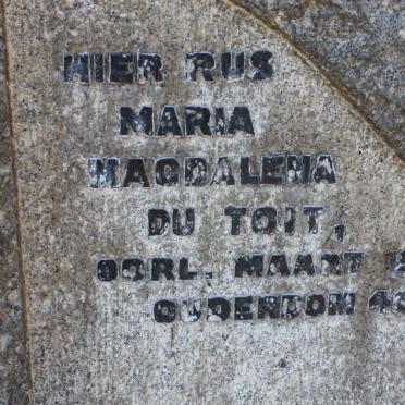 TOIT Maria Magdalena, du -1926