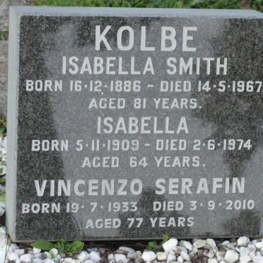 KOLBE Isabella Smith 1886-1967 :: KOLBE Isabella 1909-1974 :: KOLBE Vincenzo Serafin 1933-2010