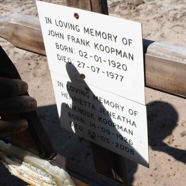 KOOPMAN John Frank 1920-1977 &amp; Henrietta Jeneatha ARENDSE 1926-2008