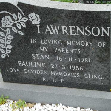 LAWRENSON Stan -1981 &amp; Pauline -1986