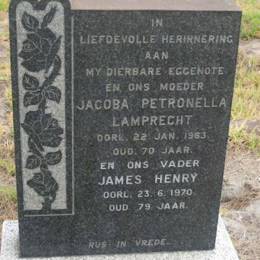 LAMPRECHT James Henry -1970 &amp; Jacoba Petronella -1963