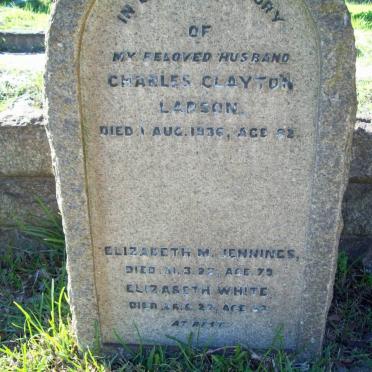 LADSON Charles Clayton -1936 :: JENNINGS Elizabeth M. -1923 :: WHITE Elizabeth -1927