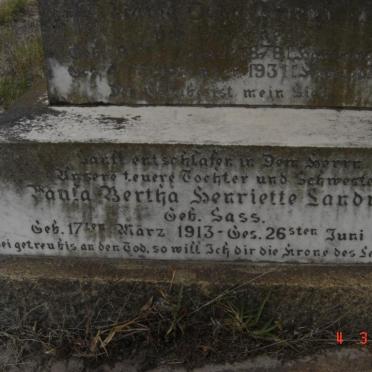 LANDMAN Paula Bertha Henrietta nee SASS 1913-1937