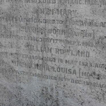 LANDFORD William Rowland 1906-1919 :: LANGFORD Wilhelmina Louisa 1864-1935