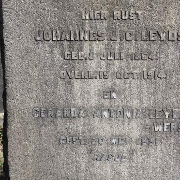 LEYDS Johannes J.C. 1864-1914 &amp; Gerarda Antonia WERST -1931