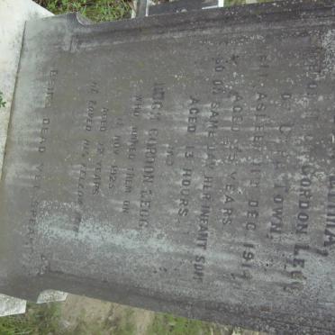 LEGG Hugh Gordon -1925 &amp; Mabel Emma 1914 :: LEGG infant son -1914