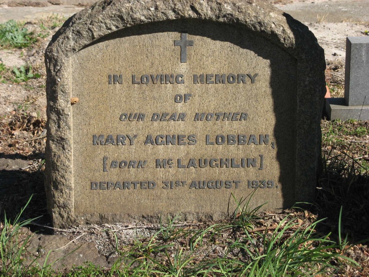 LOBBAN Mary Agnes nee MCLAUGHLIN -1939