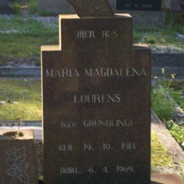 LOURENS Maria Magdalena nee GRUNDLING 1914-1969