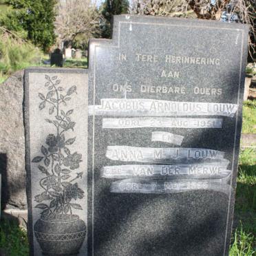 LOUW Jacobus Arnoldus -1951 &amp; Anna M.J. VAN DER MERWE -1955