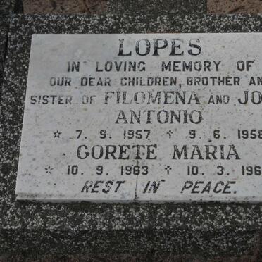 LOPES Antonio 1957-1958 :: LOPES Gorete Maria 1963-1964