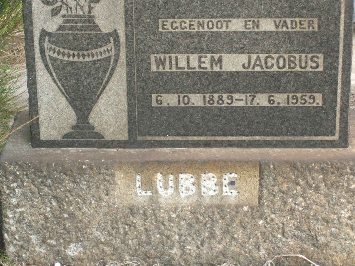 LUBBE Willem Jacobus 1889-1959