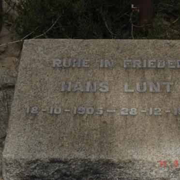 LUNT Hans 1905-1958