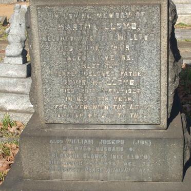 LLOYD David W. -1926 &amp; Martha -1908 :: CLARKE William Joseph - 1928