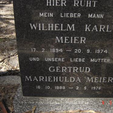 MEIER Wilhelm Karl 1894-1974 &amp; Gertrud Mariehulda 1888-1976